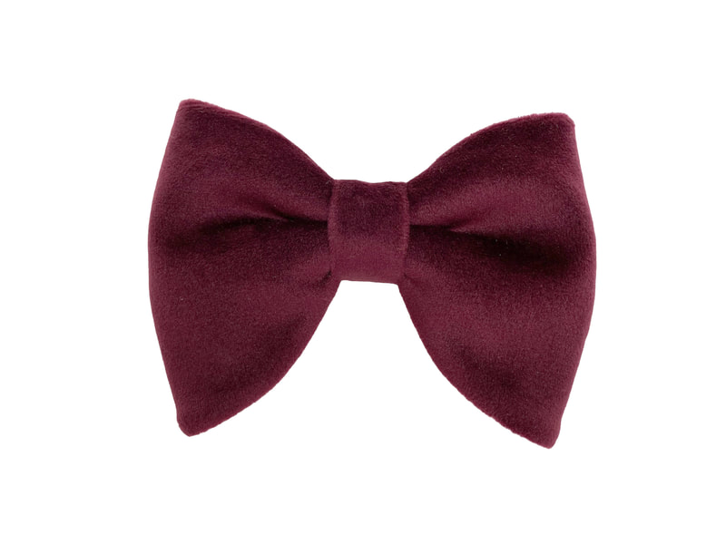 Burgundy velvet oversize bow tie